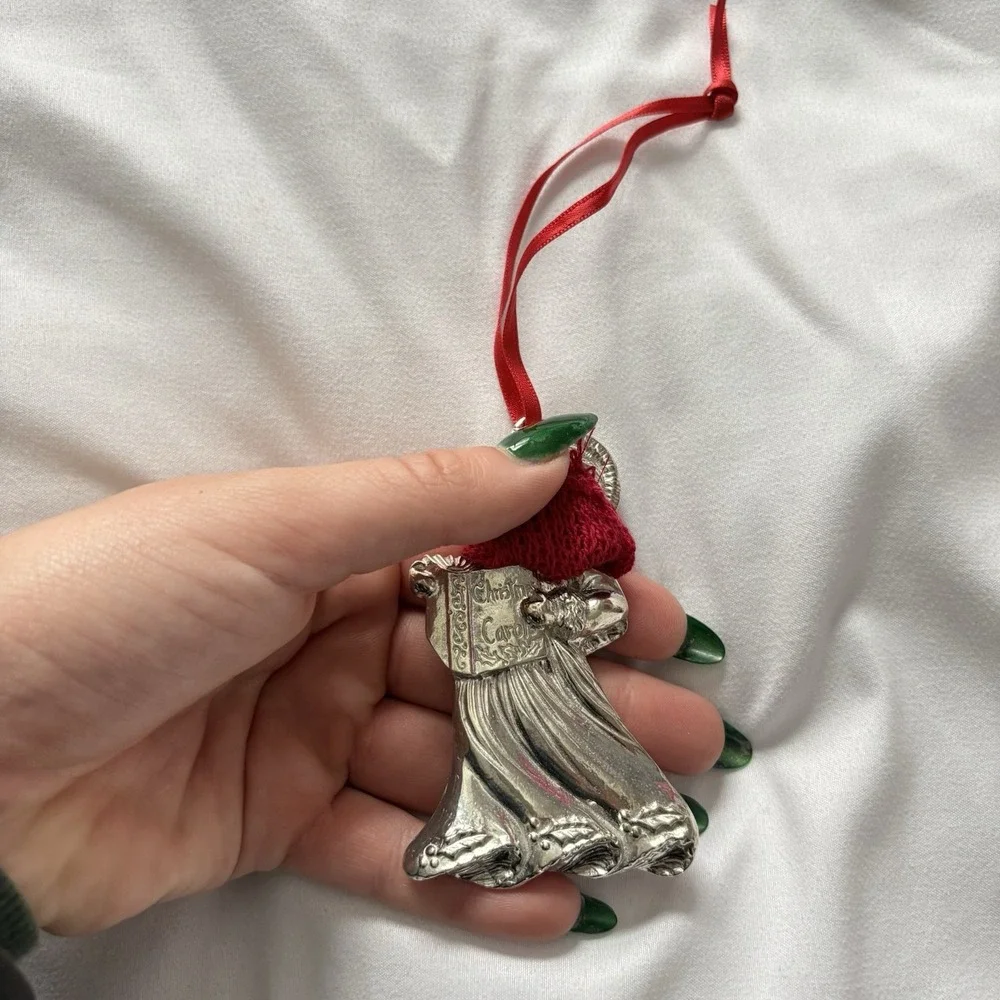 Vintage‎ Lenox Kirk Steiff Collection Pewter Caroler Ornament Christmas Holiday